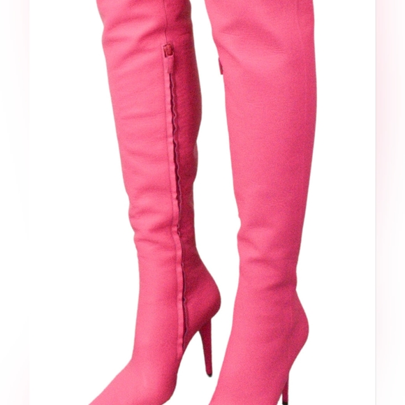 New without box unworn AUTHENTIC Balenciaga pink leather boots - Picture 2 of 13